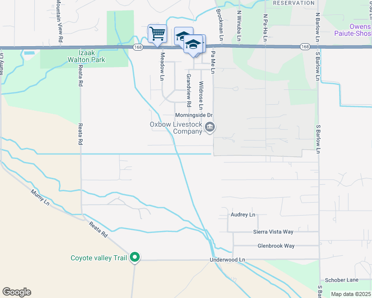 map of restaurants, bars, coffee shops, grocery stores, and more near 2978 Indian Creek Drive in Bishop