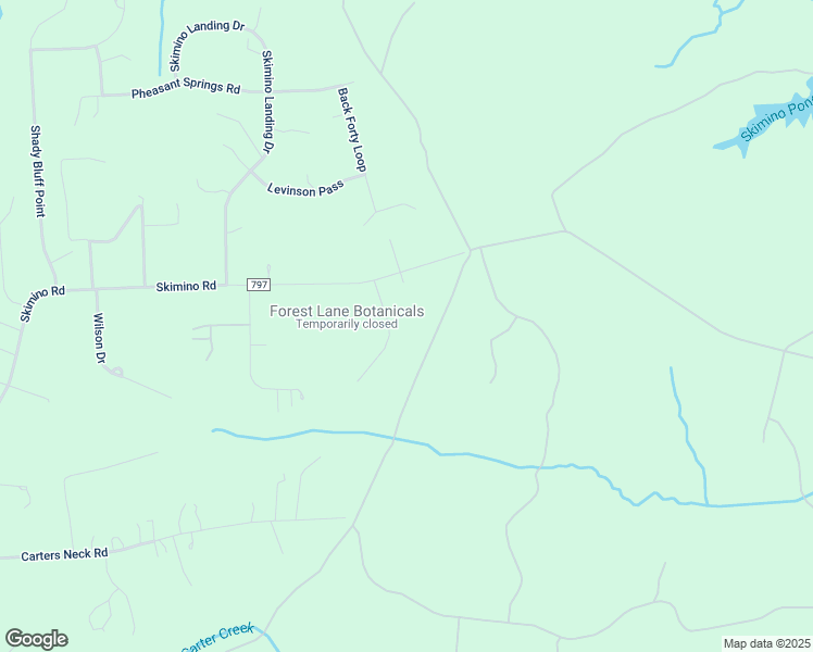 map of restaurants, bars, coffee shops, grocery stores, and more near 105 Forest Lane in Williamsburg