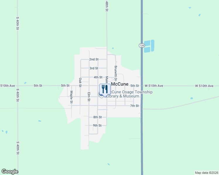 map of restaurants, bars, coffee shops, grocery stores, and more near in McCune