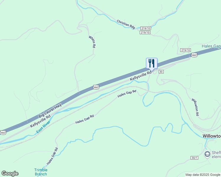 map of restaurants, bars, coffee shops, grocery stores, and more near 6190 Kellysville Road in Princeton