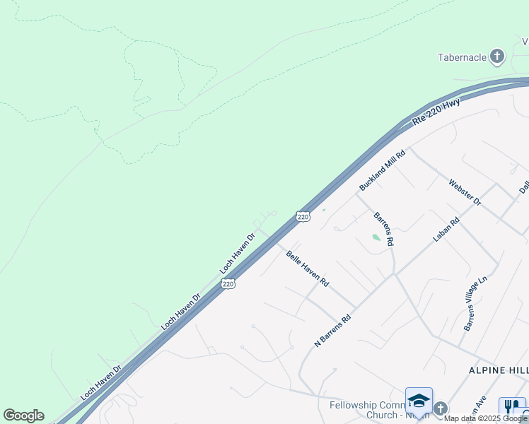 map of restaurants, bars, coffee shops, grocery stores, and more near 3240 Loch Haven Drive in Roanoke