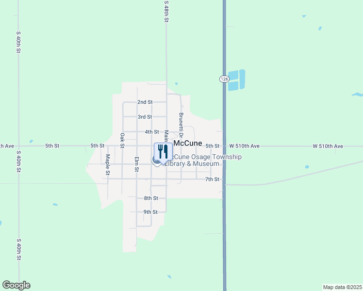 map of restaurants, bars, coffee shops, grocery stores, and more near in McCune