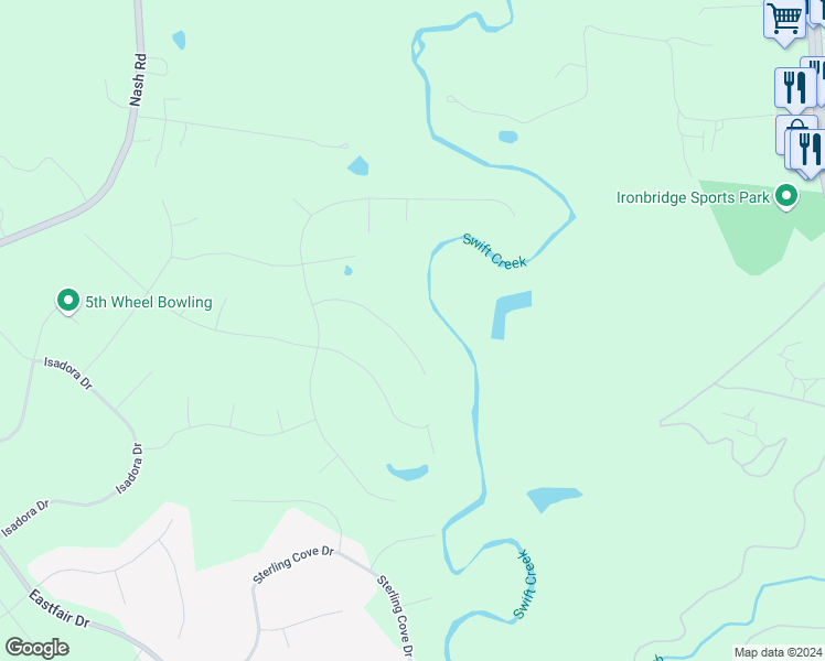 map of restaurants, bars, coffee shops, grocery stores, and more near 8124 Galatea Place in Chesterfield