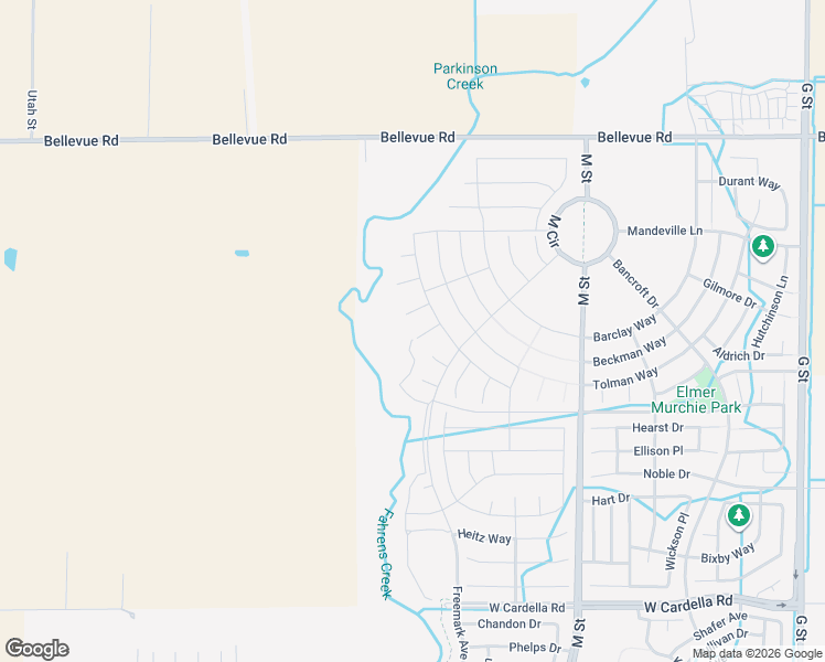 map of restaurants, bars, coffee shops, grocery stores, and more near 855 Sophie Court in Merced