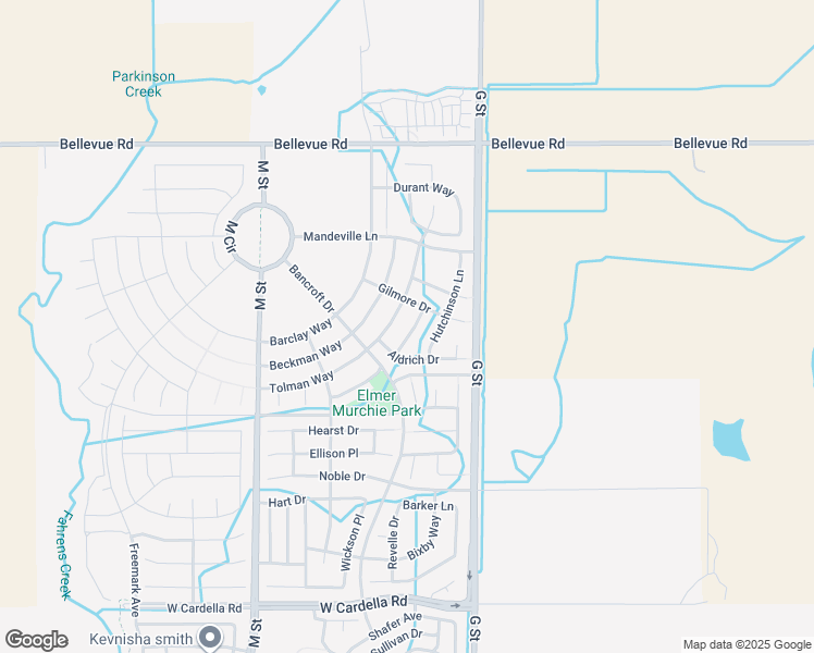 map of restaurants, bars, coffee shops, grocery stores, and more near 4651 Stern Drive in Merced