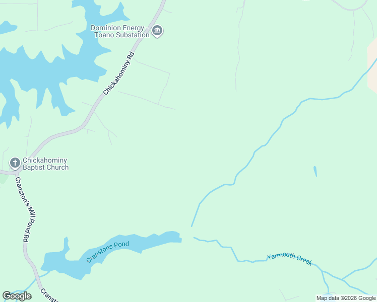 map of restaurants, bars, coffee shops, grocery stores, and more near 3129 Chickahominy Road in Toano