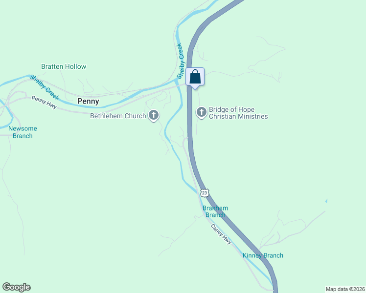 map of restaurants, bars, coffee shops, grocery stores, and more near 1 France Road in Pikeville