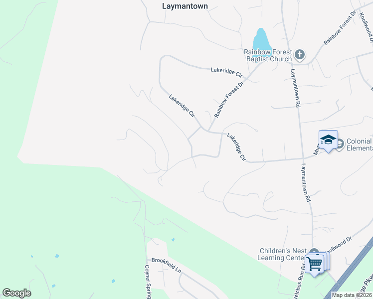 map of restaurants, bars, coffee shops, grocery stores, and more near 43 Fairfield Ln in Troutville