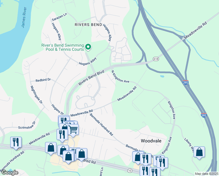 map of restaurants, bars, coffee shops, grocery stores, and more near 530 Greenside Court in Chester