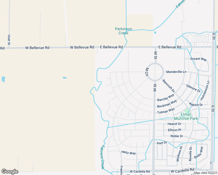 map of restaurants, bars, coffee shops, grocery stores, and more near 822 Annette Court in Merced