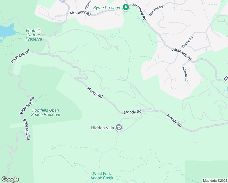 map of restaurants, bars, coffee shops, grocery stores, and more near 27261 Sherlock Road in Los Altos Hills