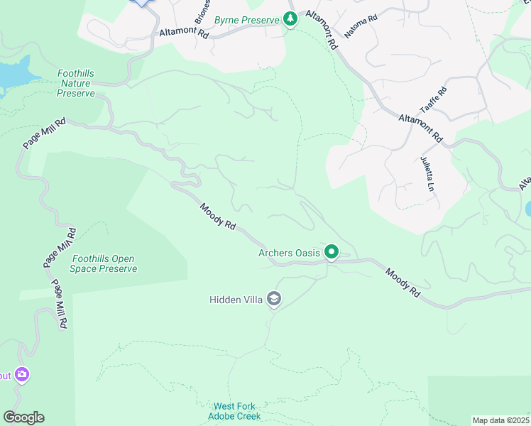 map of restaurants, bars, coffee shops, grocery stores, and more near 27261 Sherlock Road in Los Altos Hills