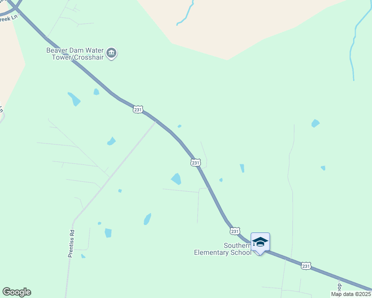 map of restaurants, bars, coffee shops, grocery stores, and more near U.S. 231 in Beaver Dam