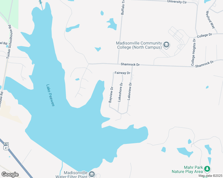 map of restaurants, bars, coffee shops, grocery stores, and more near 1892 Bayview Drive in Madisonville