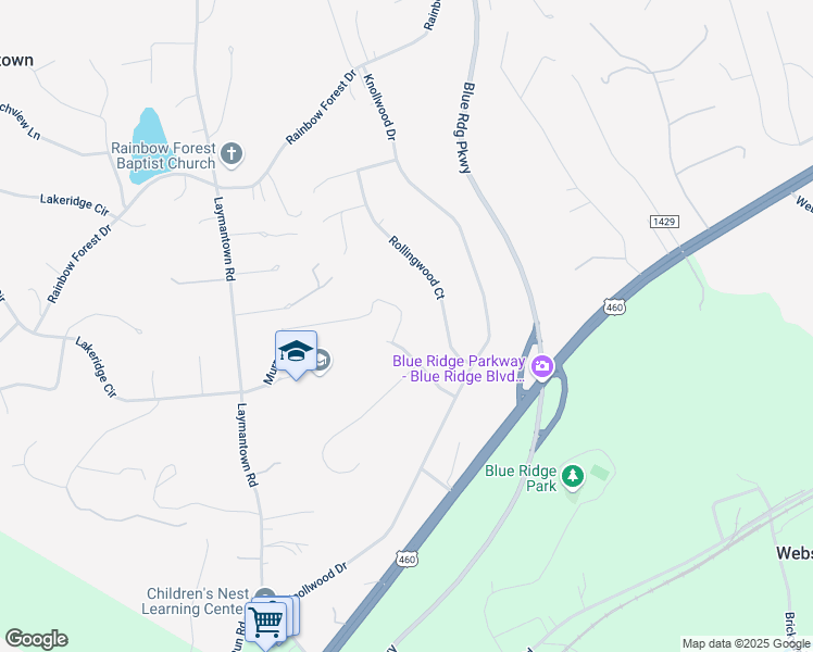 map of restaurants, bars, coffee shops, grocery stores, and more near 168 Heather Lane in Troutville