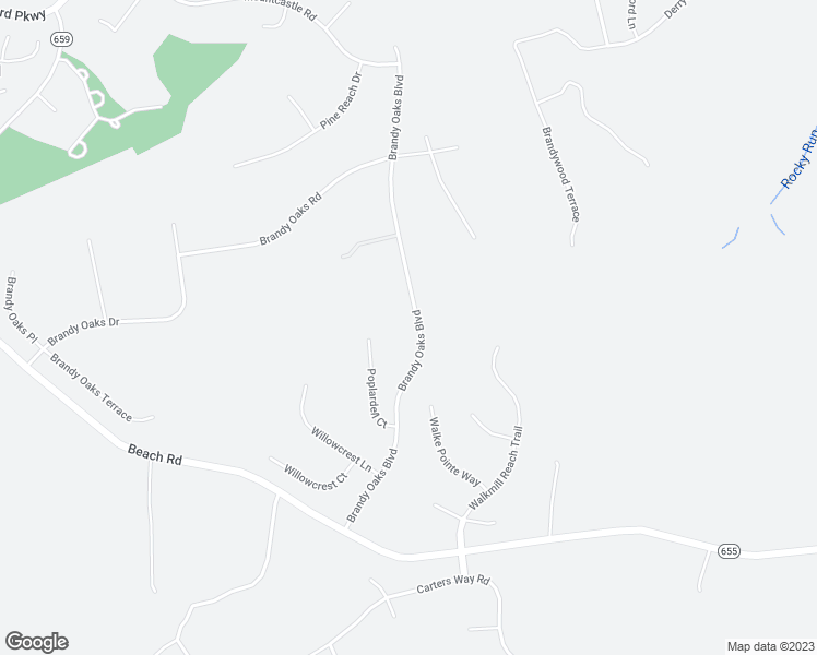 map of restaurants, bars, coffee shops, grocery stores, and more near 11030 Brandy Oaks Boulevard in Chesterfield