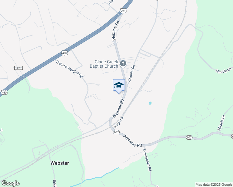 map of restaurants, bars, coffee shops, grocery stores, and more near 2941 Webster Road in Blue Ridge