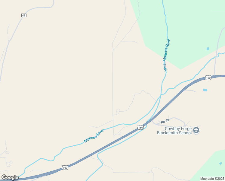 map of restaurants, bars, coffee shops, grocery stores, and more near County Road 43 in Montezuma County