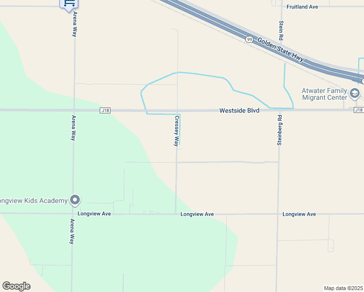 map of restaurants, bars, coffee shops, grocery stores, and more near 4850 Cressey Way in Atwater