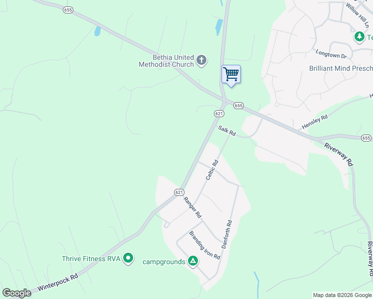 map of restaurants, bars, coffee shops, grocery stores, and more near 11140 Winterpock Road in Chesterfield