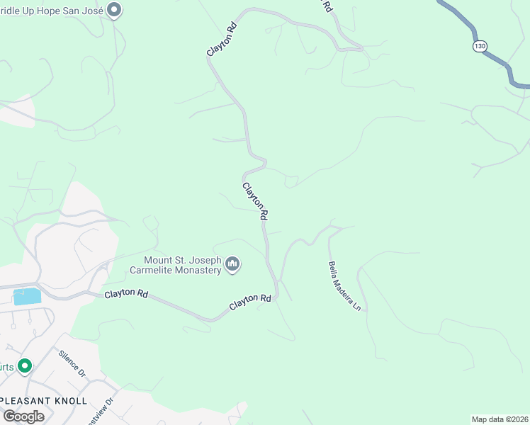 map of restaurants, bars, coffee shops, grocery stores, and more near 13388 Clayton Road in Mount Hamilton