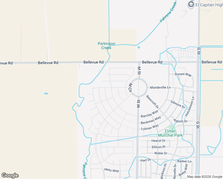 map of restaurants, bars, coffee shops, grocery stores, and more near 4777 Jema Way in Merced