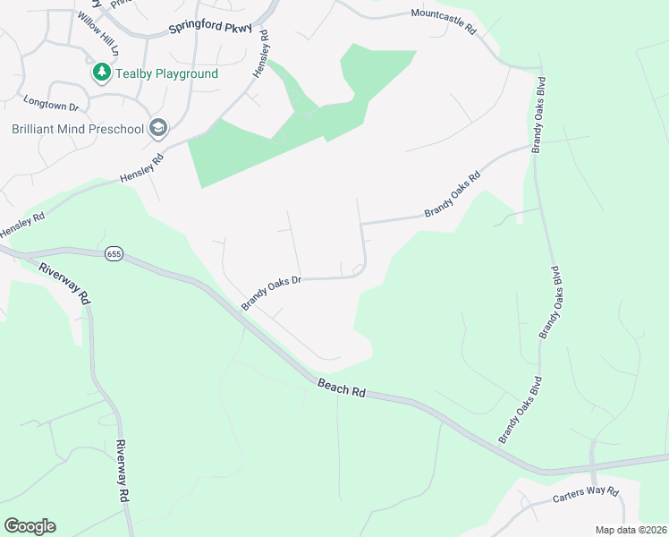 map of restaurants, bars, coffee shops, grocery stores, and more near 13610 Brandy Oaks Drive in Chesterfield