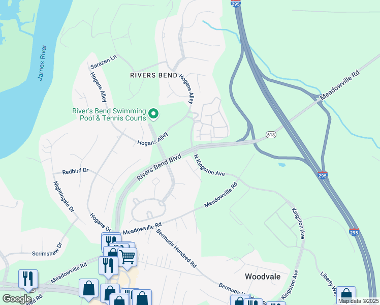 map of restaurants, bars, coffee shops, grocery stores, and more near 12601 Prestonfield Drive in Chester