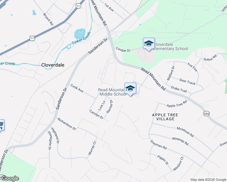 map of restaurants, bars, coffee shops, grocery stores, and more near 371 Tinkerview Drive in Cloverdale