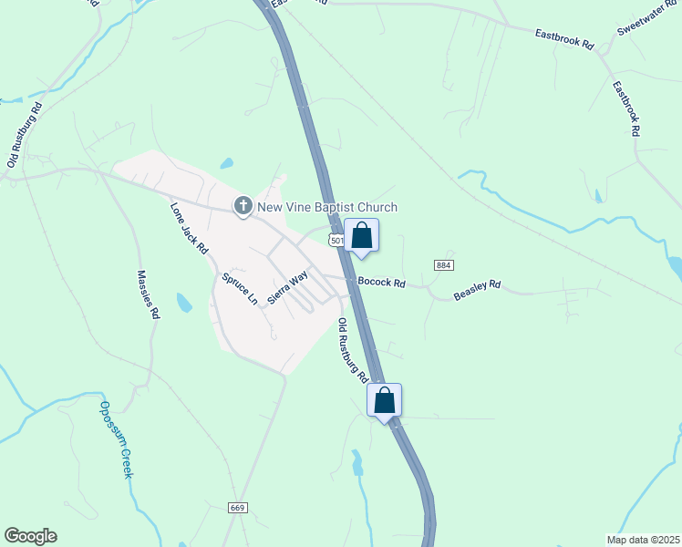 map of restaurants, bars, coffee shops, grocery stores, and more near 21 Walton Road in Lynchburg