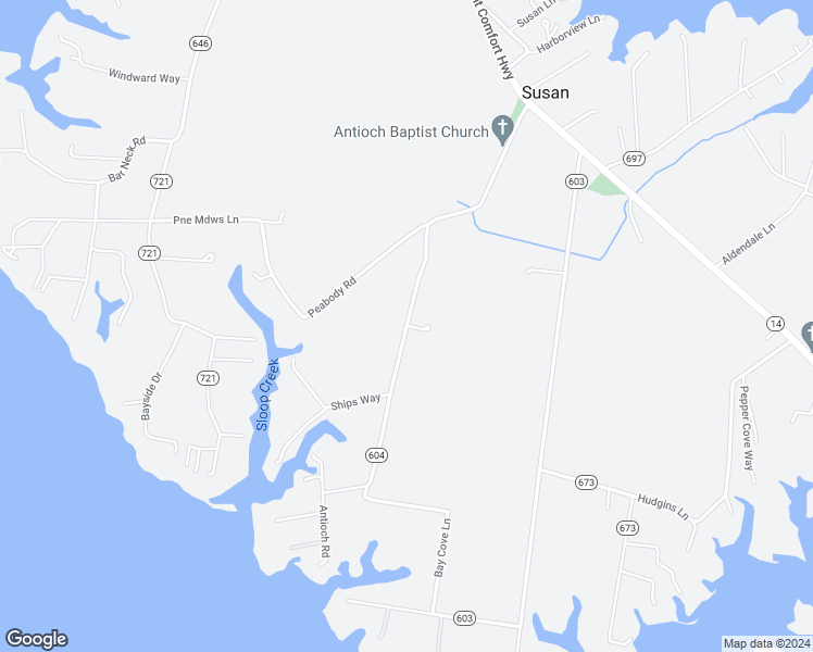 map of restaurants, bars, coffee shops, grocery stores, and more near Antioch Road in Susan