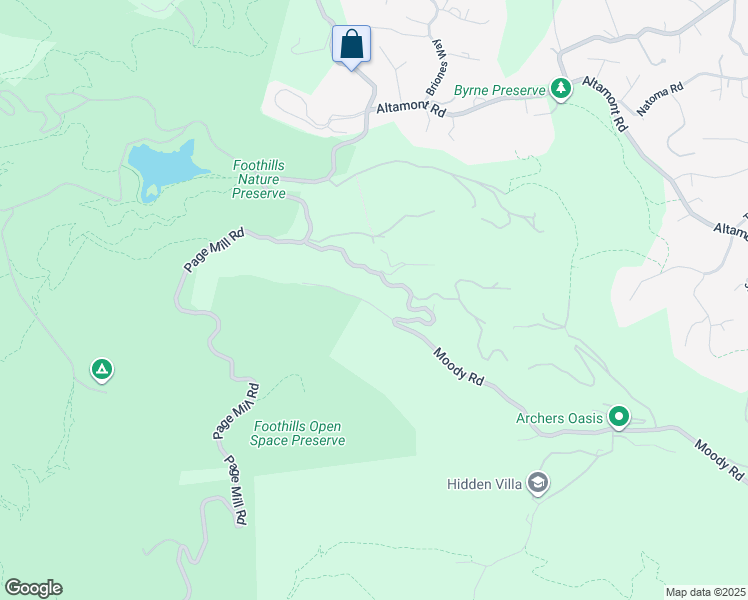 map of restaurants, bars, coffee shops, grocery stores, and more near 27586 Moody Road in Los Altos Hills