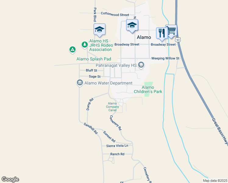 map of restaurants, bars, coffee shops, grocery stores, and more near 491 Theresa Lane in Alamo