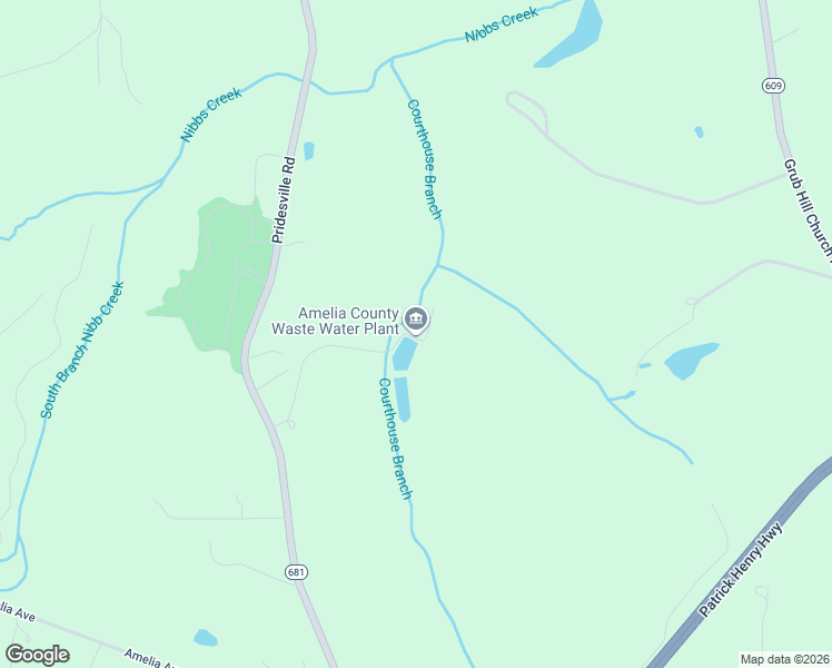 map of restaurants, bars, coffee shops, grocery stores, and more near 10105 Pridesville Road in Amelia Court House