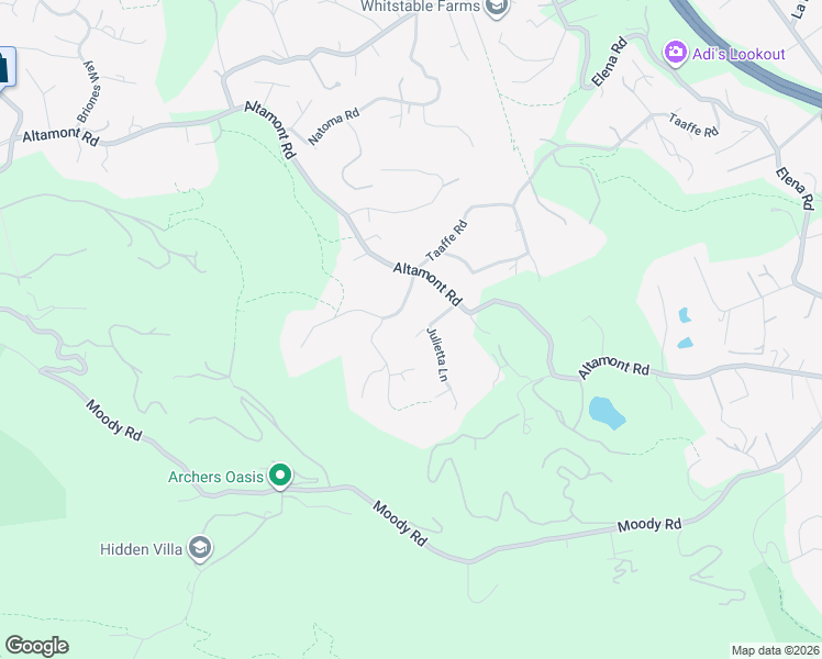 map of restaurants, bars, coffee shops, grocery stores, and more near 27251 Julietta Lane in Los Altos Hills