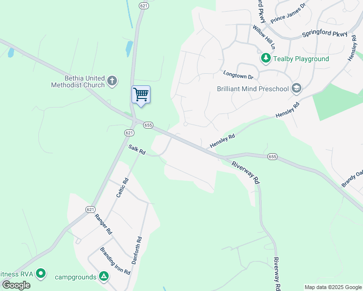 map of restaurants, bars, coffee shops, grocery stores, and more near 14241 Beach Road in Chesterfield
