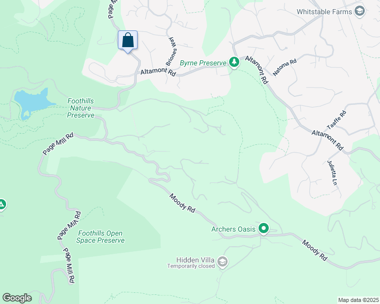 map of restaurants, bars, coffee shops, grocery stores, and more near 27500 Sherlock Court in Los Altos Hills