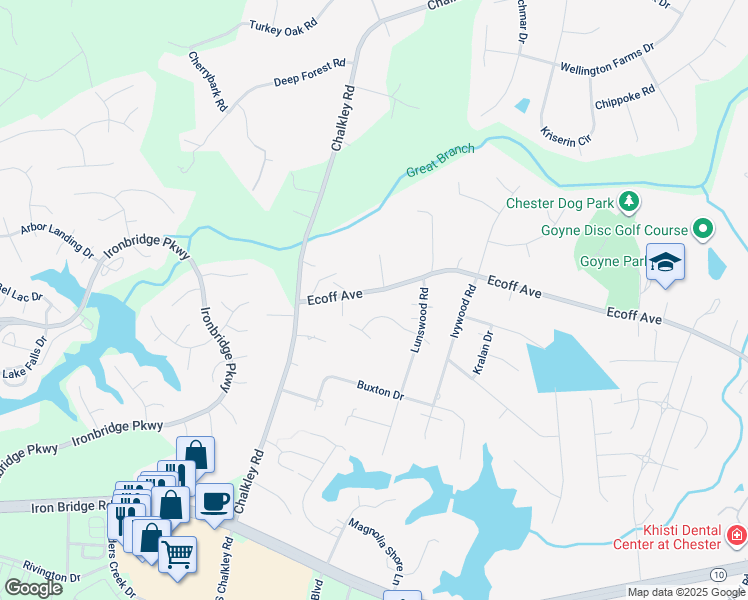 map of restaurants, bars, coffee shops, grocery stores, and more near 5829 Ecoff Avenue in Chester