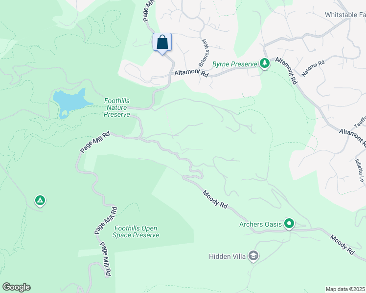 map of restaurants, bars, coffee shops, grocery stores, and more near 27861 Moody Road in Los Altos Hills