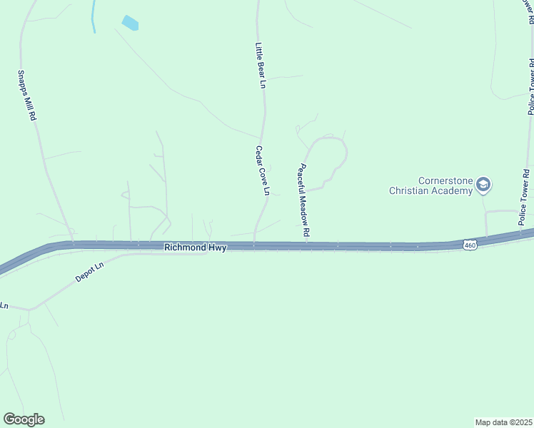 map of restaurants, bars, coffee shops, grocery stores, and more near 218 Cedar Cove Lane in Spout Spring