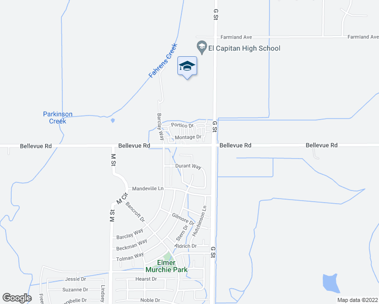 map of restaurants, bars, coffee shops, grocery stores, and more near 4952 Webber Court in Merced