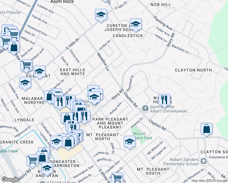 map of restaurants, bars, coffee shops, grocery stores, and more near 14440 Victoria Court in San Jose