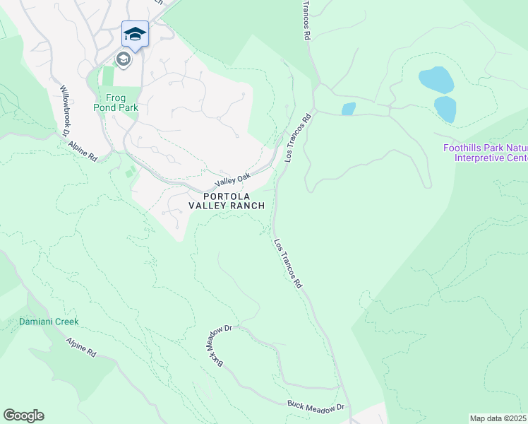 map of restaurants, bars, coffee shops, grocery stores, and more near 5 Oak Forest Court in Portola Valley