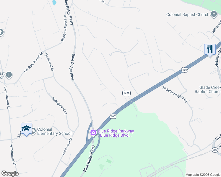 map of restaurants, bars, coffee shops, grocery stores, and more near 57-155 Morning Dove Ln in Blue Ridge