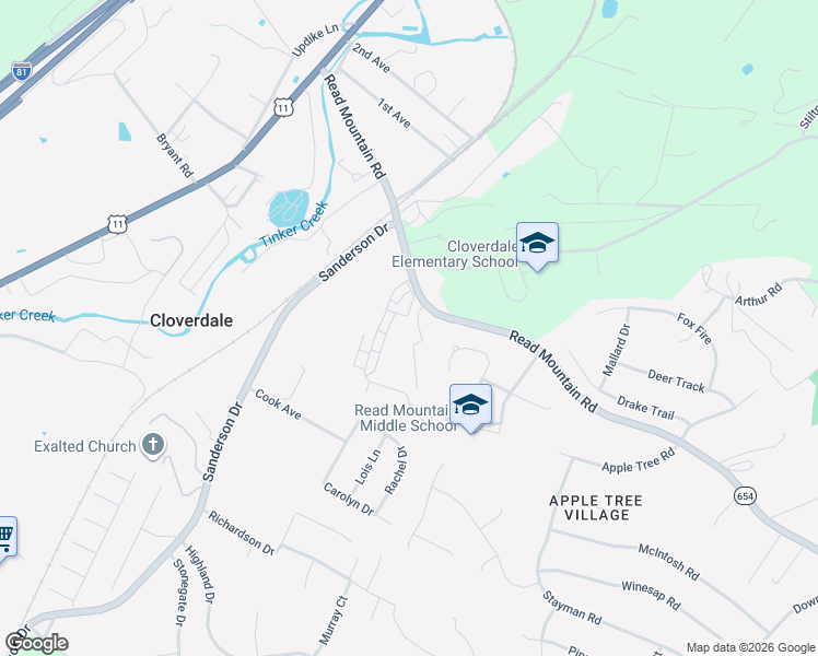 map of restaurants, bars, coffee shops, grocery stores, and more near 75 Tinkerview Drive in Cloverdale