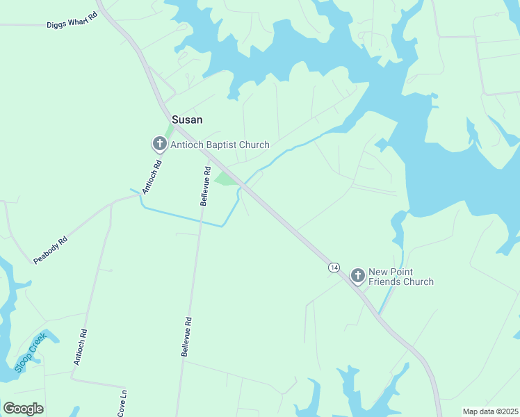map of restaurants, bars, coffee shops, grocery stores, and more near 5710 New Point Comfort Highway in Susan