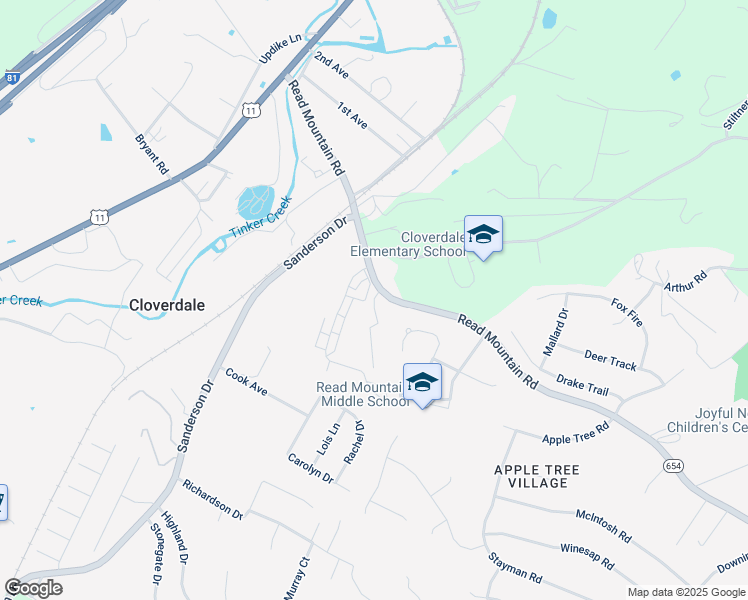 map of restaurants, bars, coffee shops, grocery stores, and more near 75 Tinkerview Drive in Cloverdale