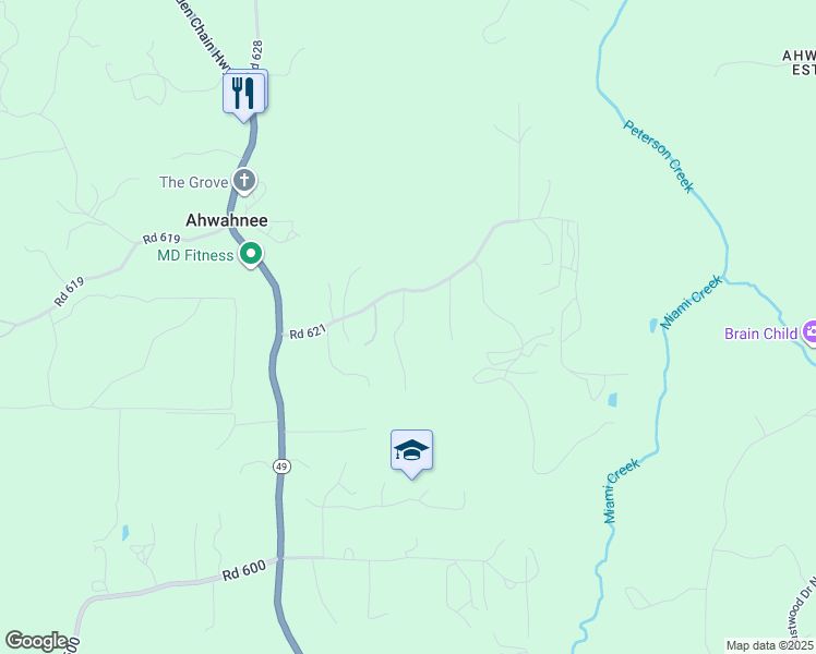 map of restaurants, bars, coffee shops, grocery stores, and more near 42177 Lone Olive Lane in Ahwahnee
