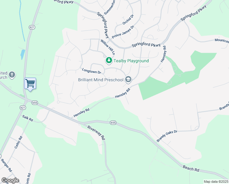 map of restaurants, bars, coffee shops, grocery stores, and more near 13950 Hensley Road in Midlothian