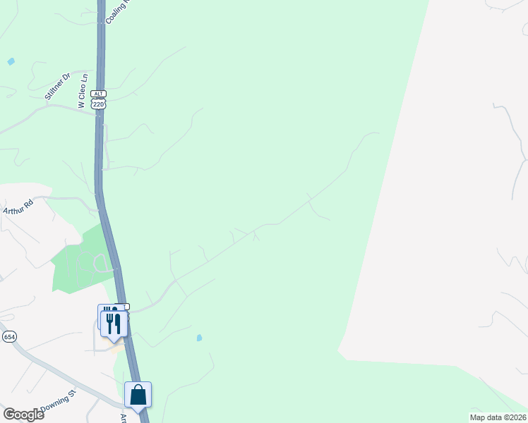 map of restaurants, bars, coffee shops, grocery stores, and more near 563 British Woods Drive in Roanoke